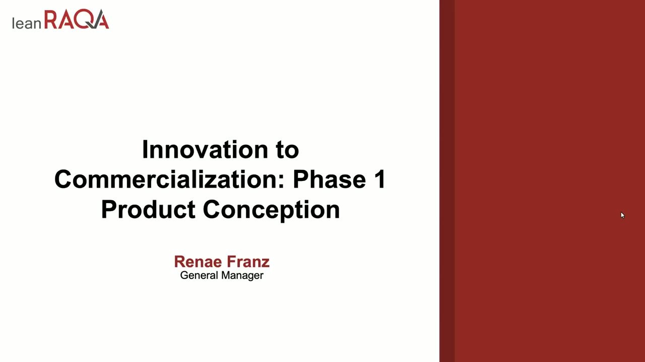 Innovation to Commercialization Phase 1 Product Conception